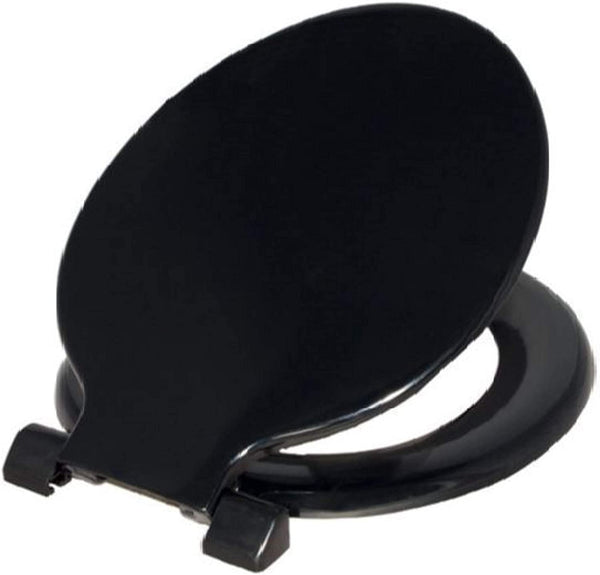 Celmac Sonata Heavy Duty Double Flap Toilet Seat & Cover Black SS011BL