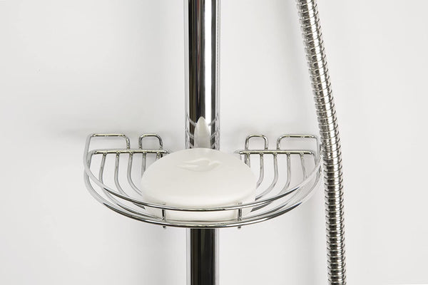 Croydex Chrome Easy to Fit Riser Rail Soap Basket Shower Dish, 5 Year Rust Free Guarantee