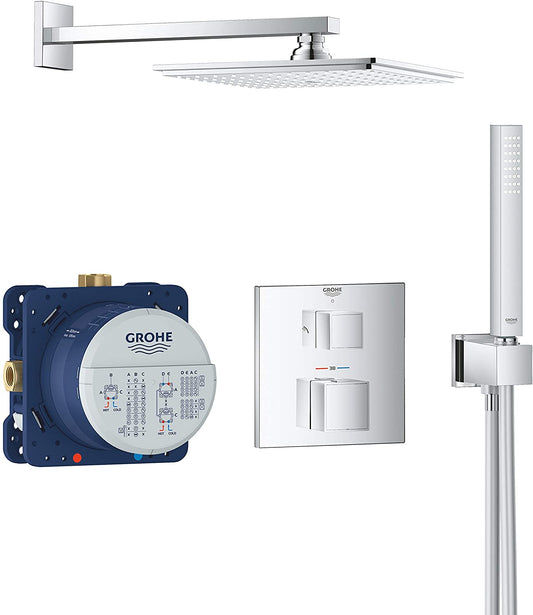 GROHE Grohtherm Cube 34741000 Shower System Flush-Mounted with Rainshower Allure 230 Chrome