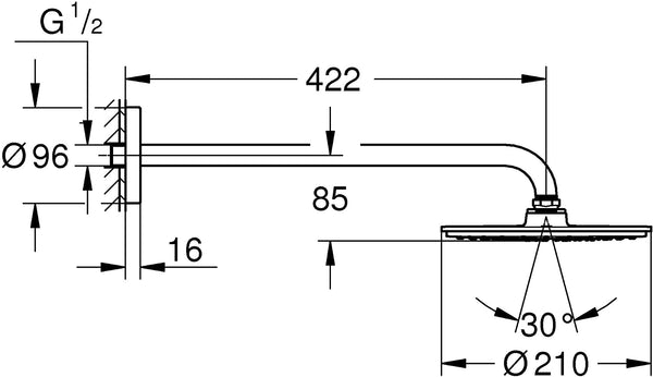Grohe Rainshower Cosmopolitan Shower Head 422åÊmm 210åÊ26171000åÊ(German Import)