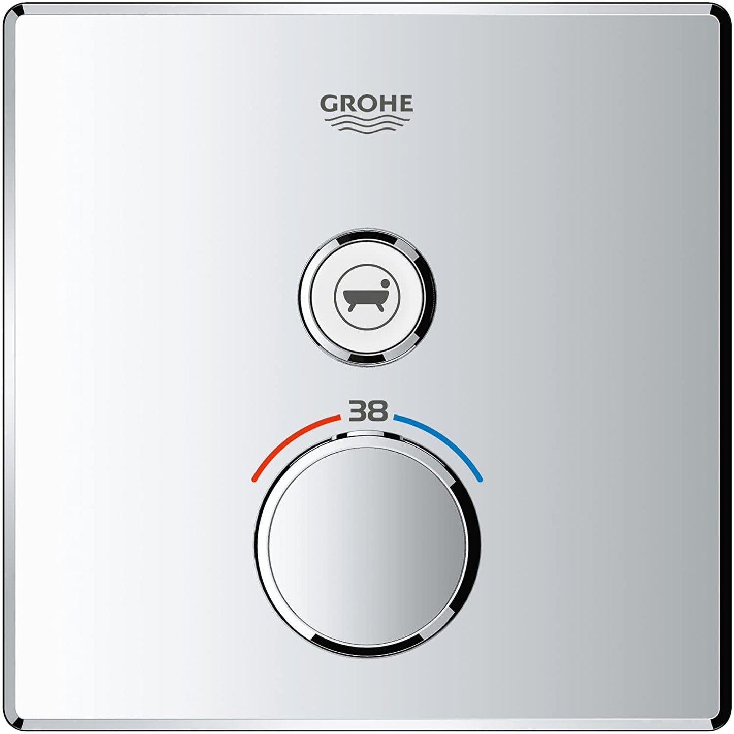 GROHE Grohtherm SmartControl Thermostat with one shut-off valve, colour: super steel - 29123DC0