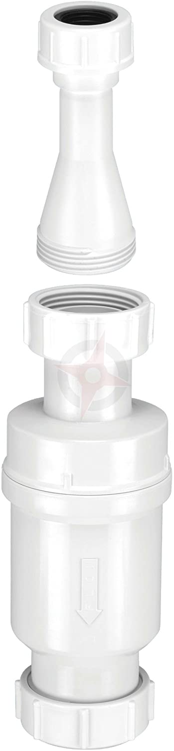 McAlpine MACVALVE-3 Self Closing Waste Valve with Tun Dish Adaptor, White