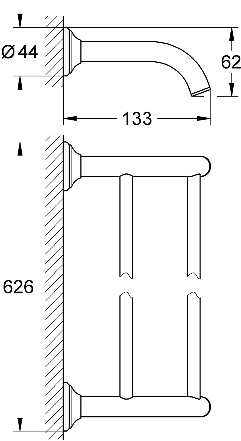 Grohe Essentials Authentic Double Bath Towel Holder (Pack of 1) 40654EN1