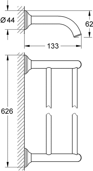 Grohe Essentials Authentic Double Bath Towel Holder (Pack of 1) 40654EN1
