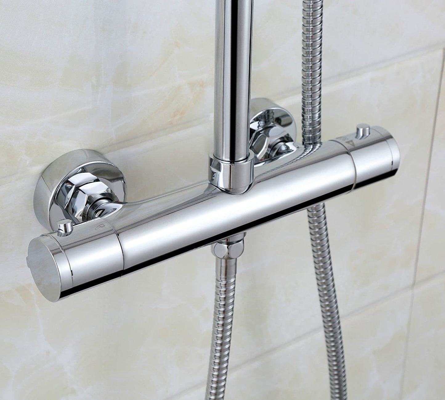 Cool Touch Round Thermostatic Chrome Plated Full Shower Kit