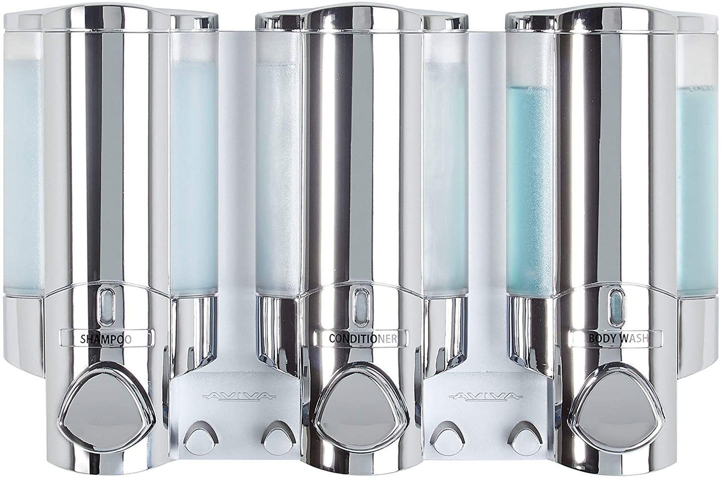 Aviva Better Living Products Three Chamber Dispenser, Chrome