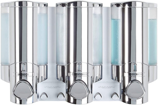 Aviva Better Living Products Three Chamber Dispenser, Chrome