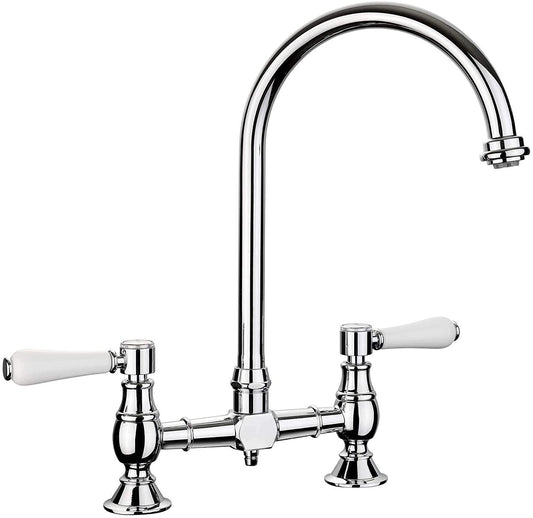 Rangemaster Traditional Bridge Brushed Kitchen Sink Mixer Tap TBL1BF