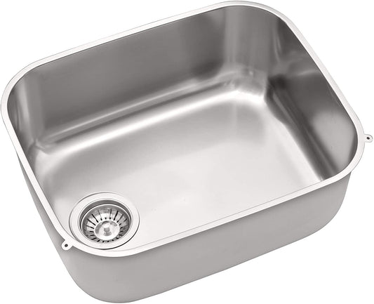 Pyramis Iris Large Undermount Sink in Stainless Steel