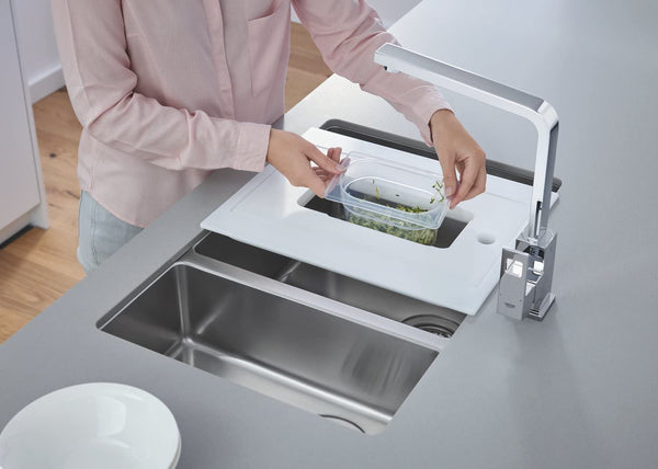 Grohe 31552SD0í«ÌÎ_K200í«ÌÎ_| Kitchen Stainless Steel Sink with Drain Board, Stainless Steel