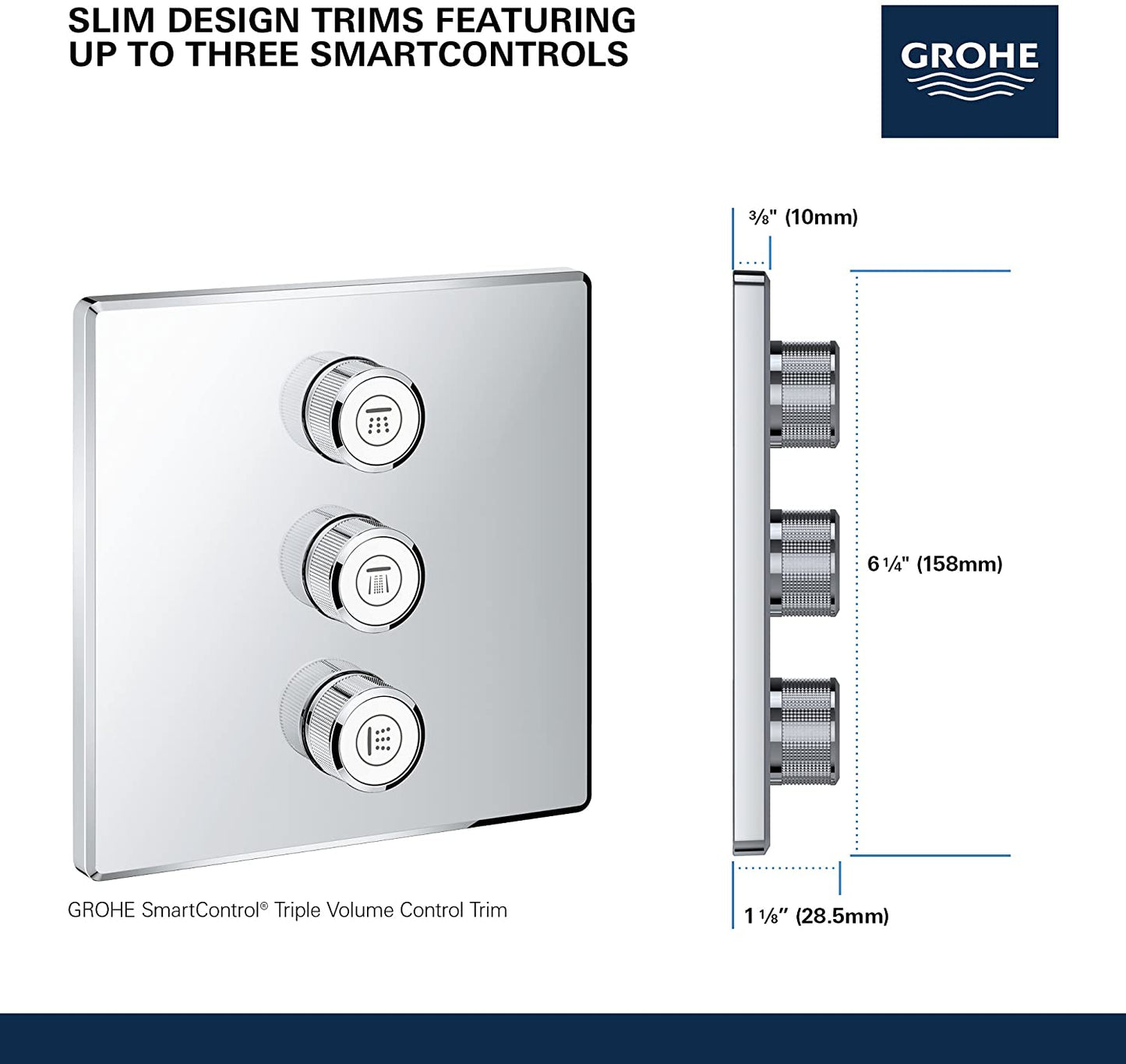 GROHE Grohtherm SmartControl 3-way concealed valve, colour: super steel - 29127DC0