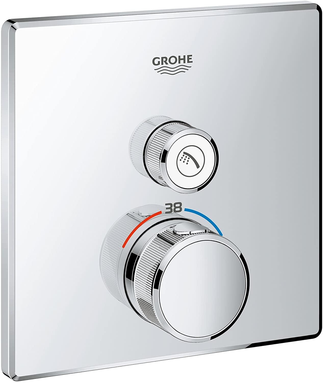 GROHE Grohtherm SmartControl Thermostat with one shut-off valve, colour: super steel - 29123DC0