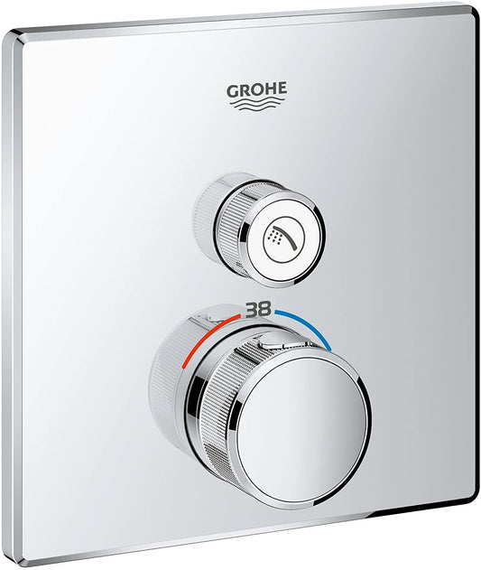 GROHE Grohtherm SmartControl Thermostat with one shut-off valve, colour: super steel - 29123DC0