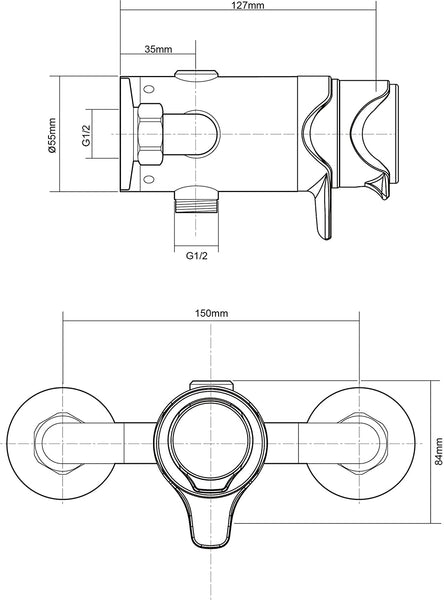 Triton Dene Dual Control Mixer Shower Concentric Thermostatic Exposed Chrome