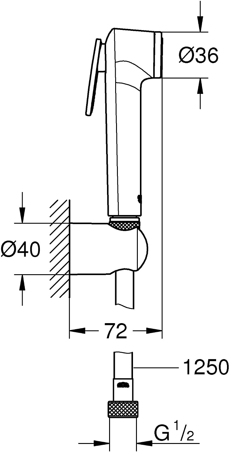 Grohe Tempesta Cleaning Shower with Wall Mount, Single Mode, 26354000