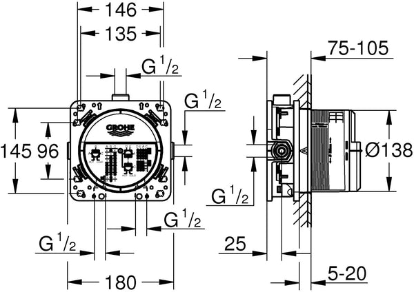 Grohe Rapido Smartbox - Shower Systems - Universal Concealed Installation Unit - DN 15-35600000