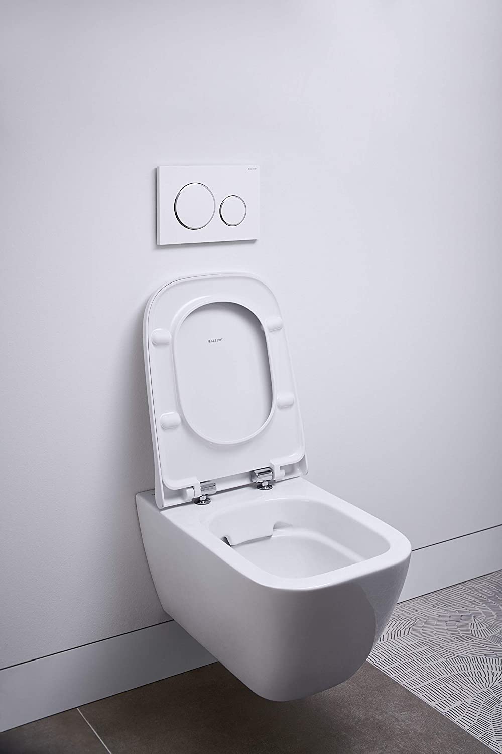 Geberit Smyle Square washdown WC, rimless, wall-hung, 4.5/6l, closed form, colour: White, with KeraTect - 500.208.01.8