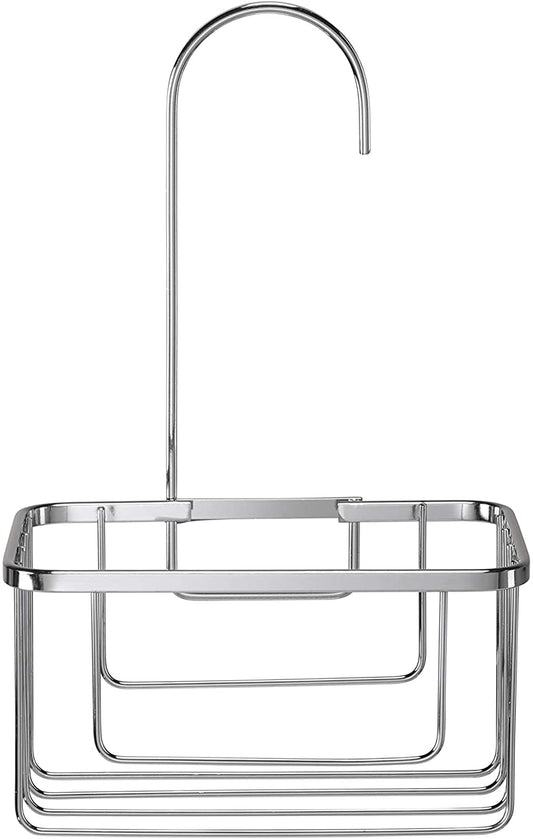 Croydex Chrome Shower Riser Rail Hook Over Caddy Basket, 5 Year Rust Free Guarantee
