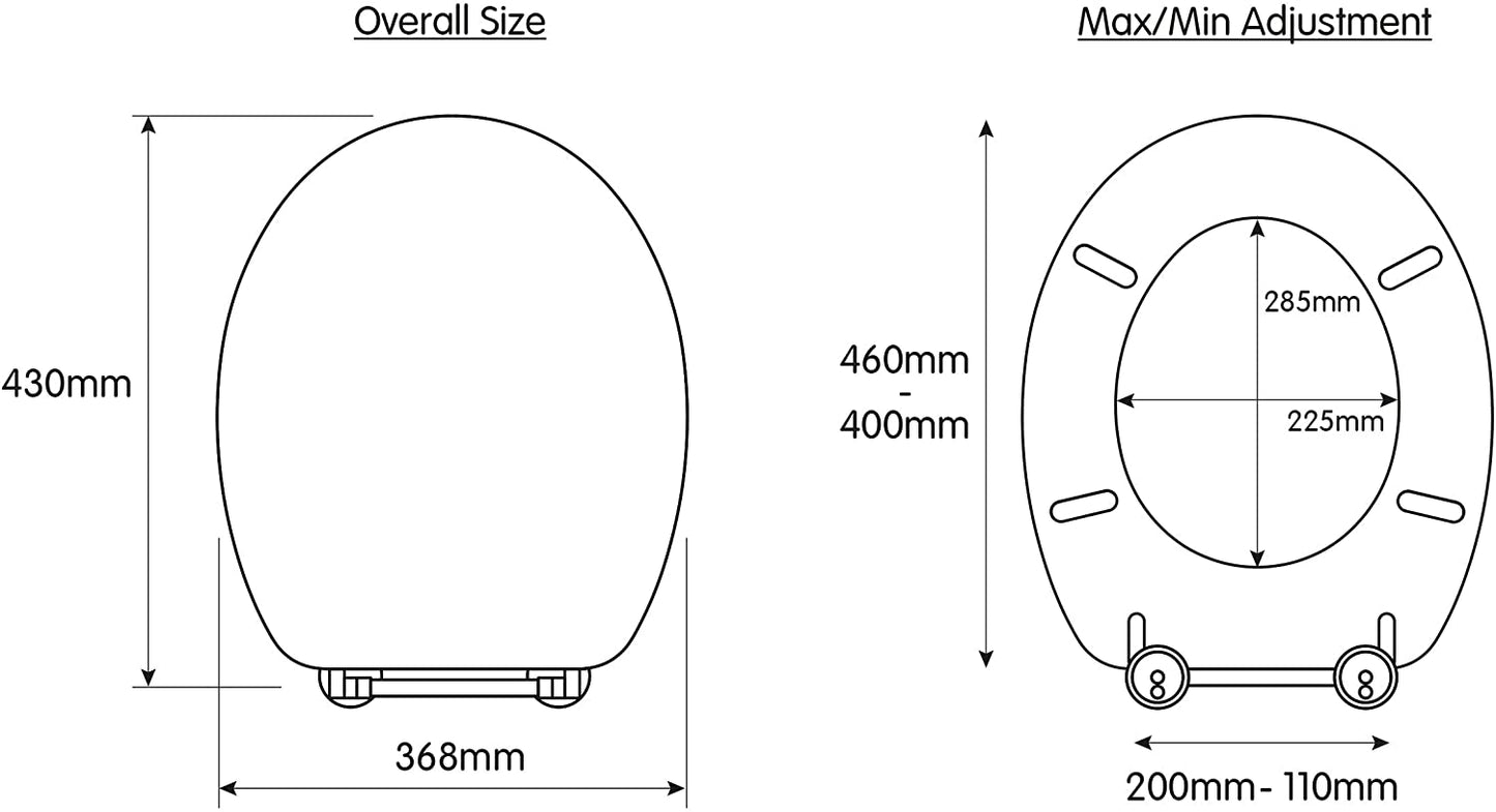 Croydex Flexi-Fix Kielder Always Fits Never Slips Toilet Seat