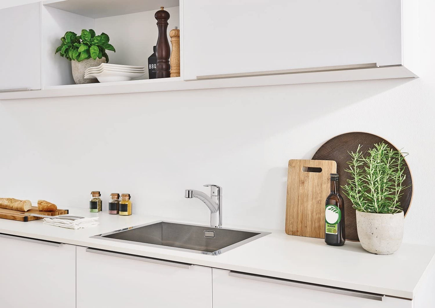 GROHE 30305000 Eurosmart Pull-Out Single-Lever Kitchen Tap