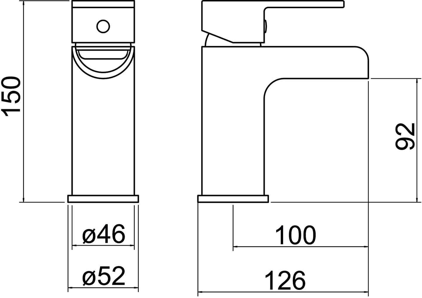 Trisen Ganton TT502 Mini Single Lever Mono Basin Mixer (No Waste)