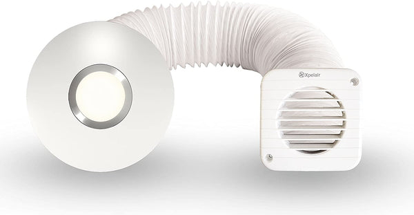 Xpelair Simply Silent Illumi Bathroom Extractor Fan kit, Complete, 100í«ÌÎ_mm, Shower Light, Timer