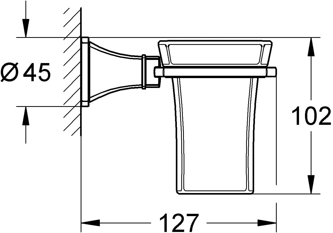 GROHE 40626000 Grandera Holder with Ceramic Tumbler