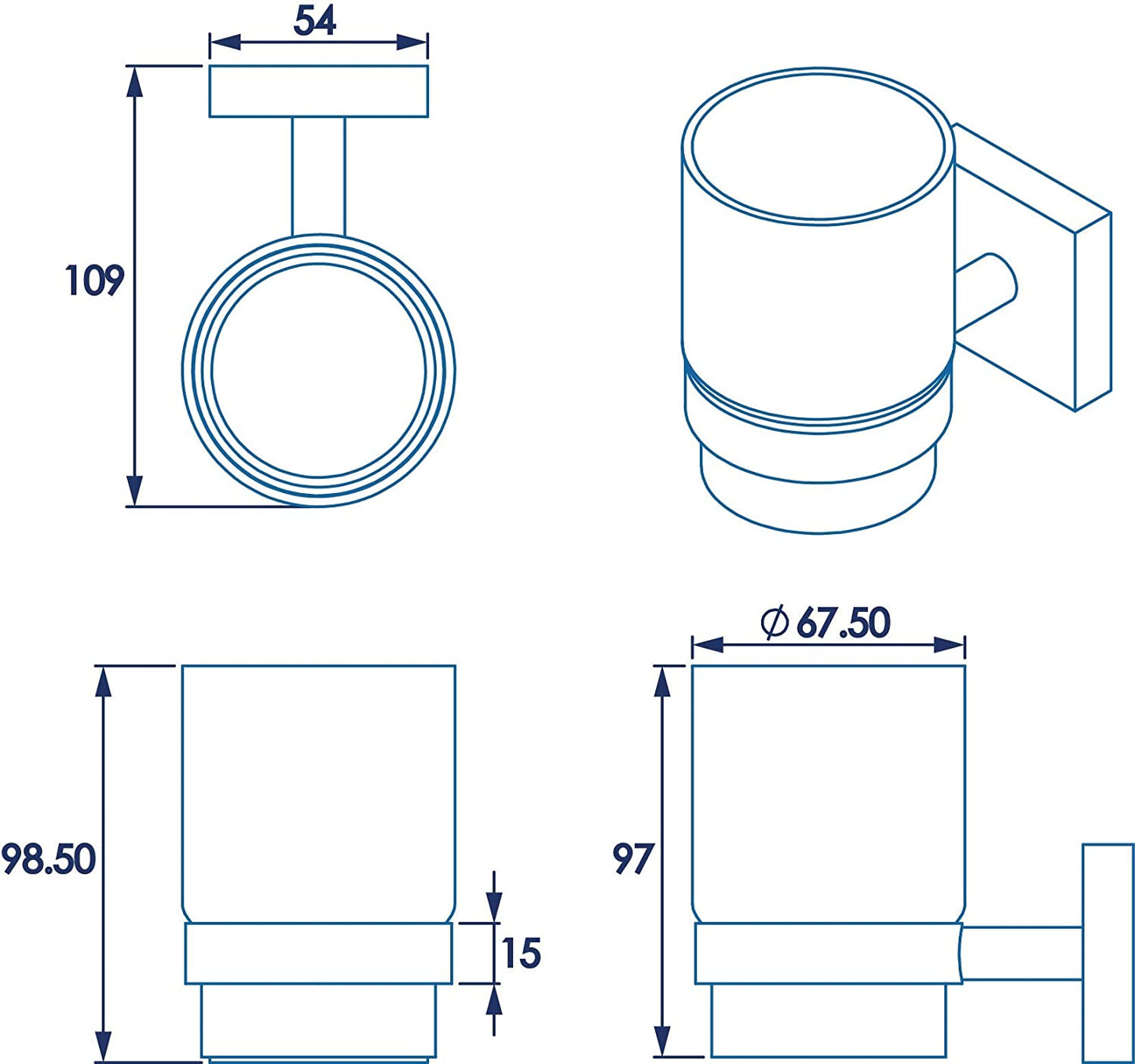 Croydex Flexi-Fix Chester Tumbler and Holder
