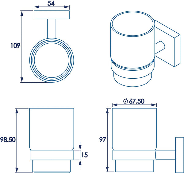 Croydex Flexi-Fix Chester Tumbler and Holder