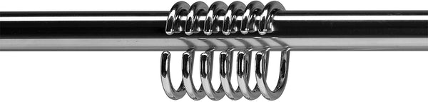 Croydex Superline Stainless Steel Modular Shower Rod Kit with Ceiling Support and Curtain Rings Can Be Fitted L-Shaped, Large L-Shaped, U-Shaped or Straight