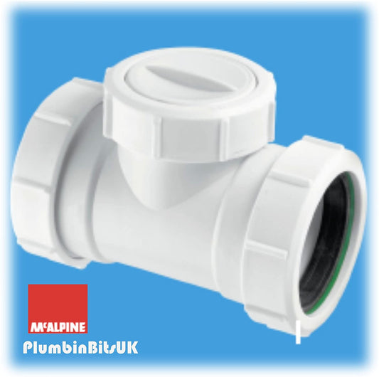 McAlpine Z28M-NRV Multifit Universal Waste Pipe 50mm 2" Inline Non Return Valve