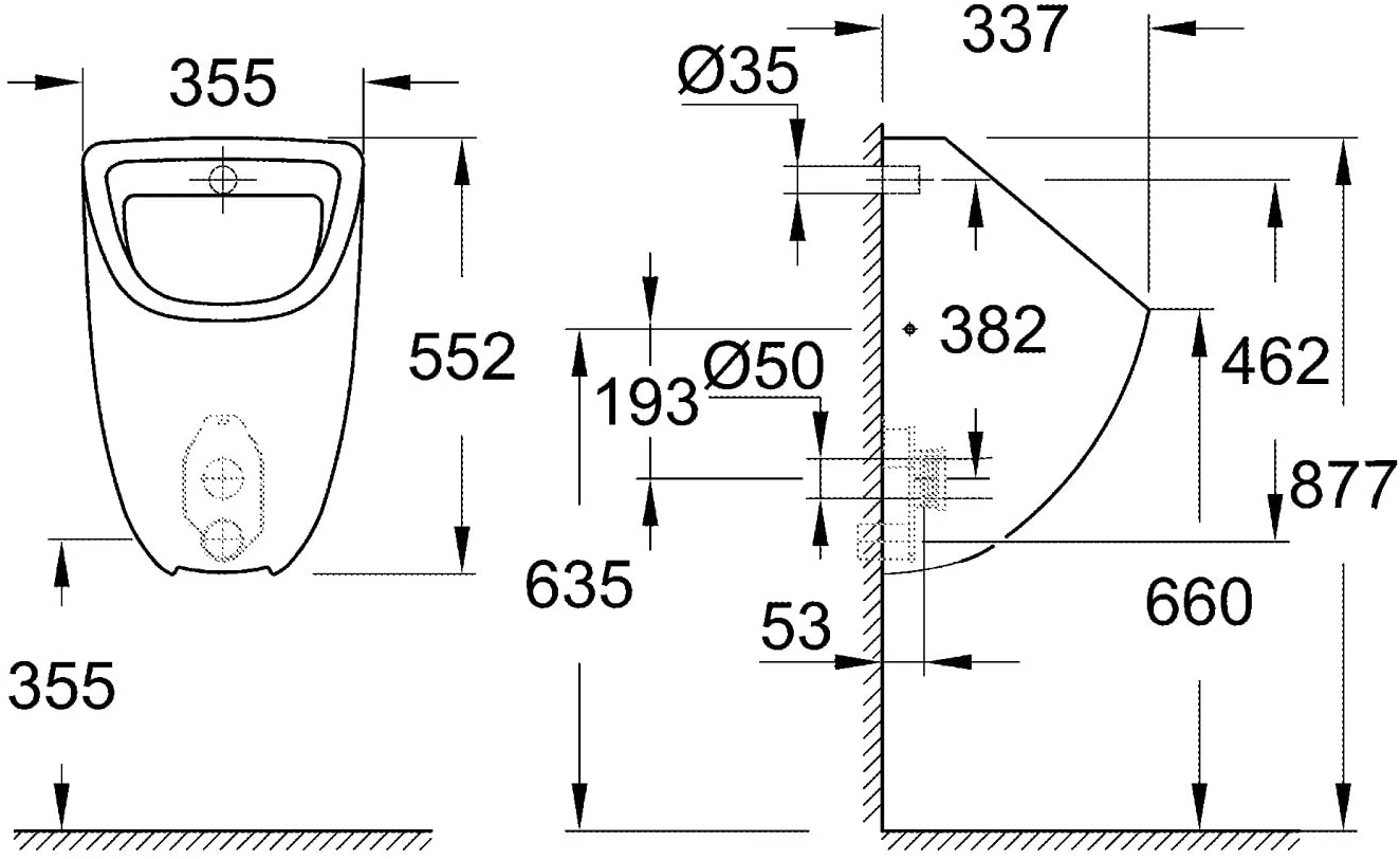 Grohe Bau Ceramic Toilet Urinal