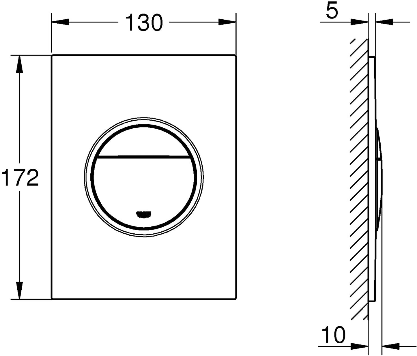 GROHE Nova Cosmopolitan S | Toilet Flush Plate | Small 130 x 172 mm | Super Steel | 37601DC0