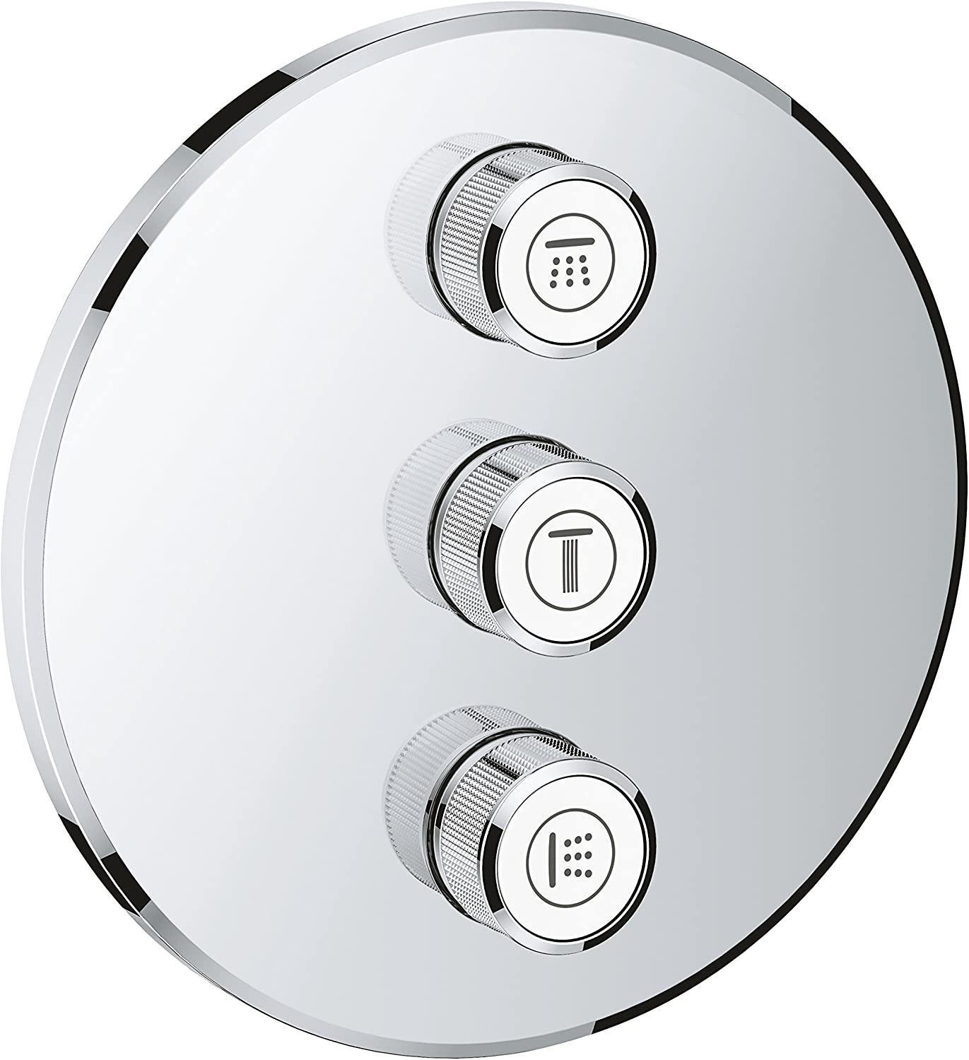 GROHE Grohtherm SmartControl 3-way concealed valve, round wall rose, colour: hard graphite - 29122A00