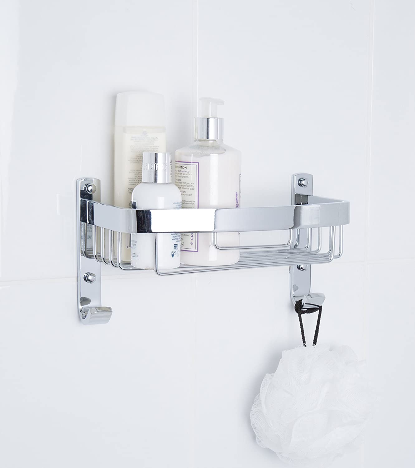Croydex Aluminum Curved Bathroom Storage Basket Shower Caddy, Lifetime Rust Free Guarantee