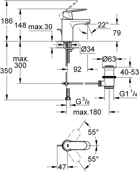 GROHE 3282500L | Eurosmart Cosmopolitan Basin Mixer Tap