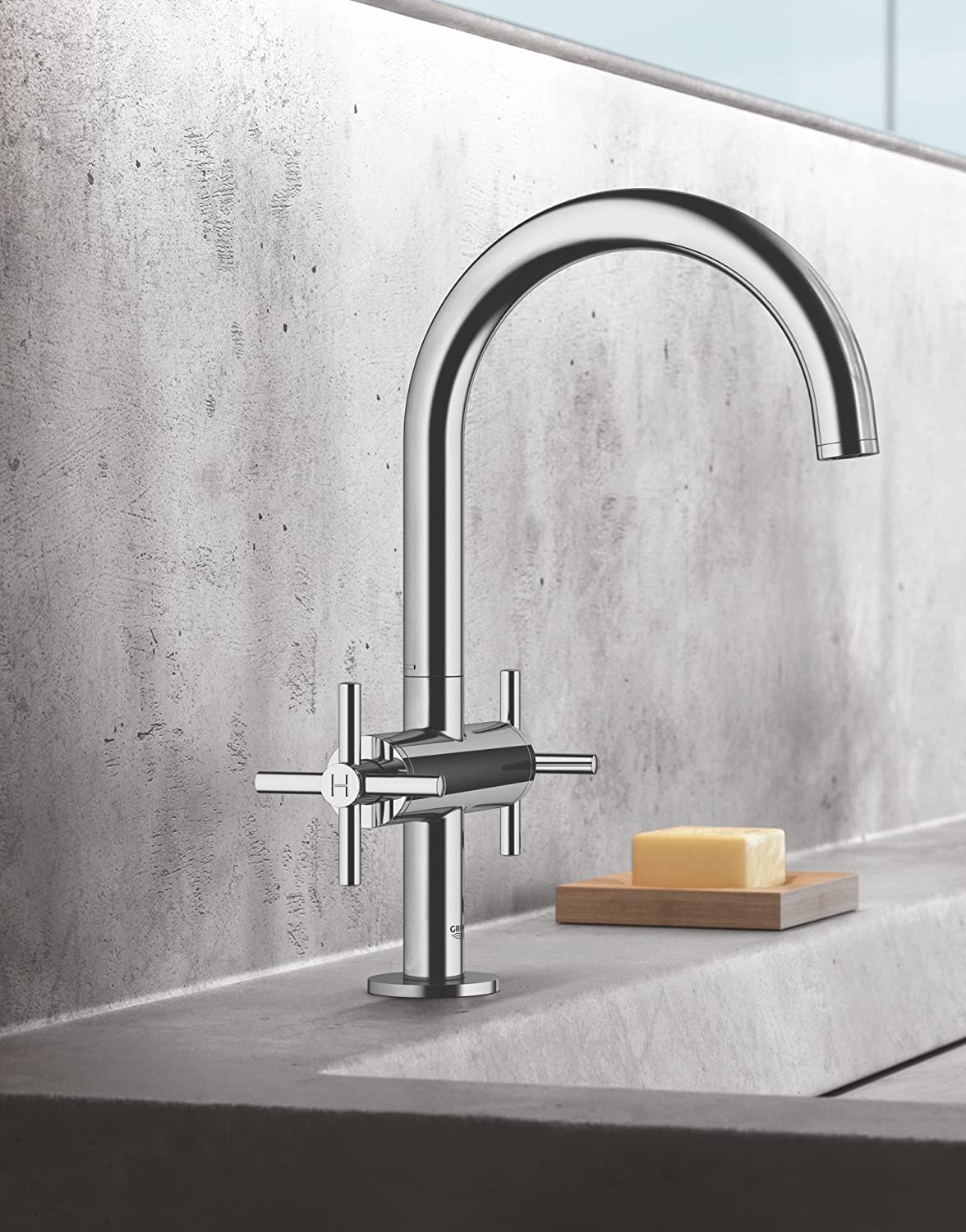 Grohe Atrio 21019003åÊ| Chrome | Bath Tap Wash Basin Mixer DN 15åÊL Size