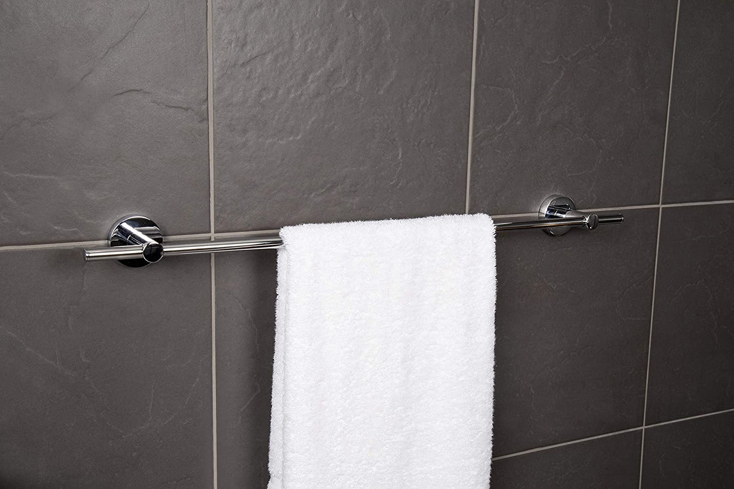 Croydex Flexi-Fix Pendle Towel Rail, Chrome, 54 x 705 x 73mm