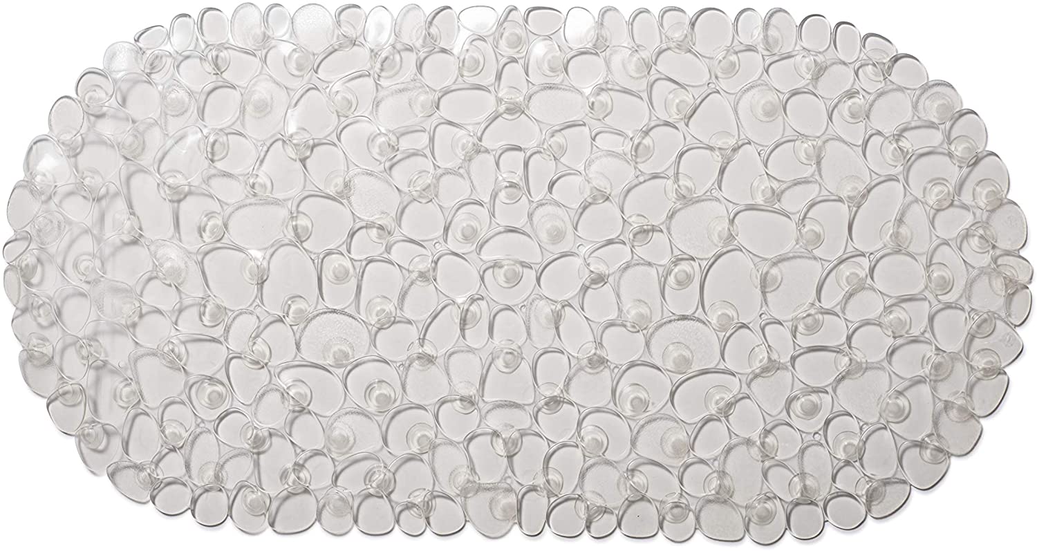 Croydex Pebbles Non- Phthalate PVC Bath Mat, Clear, 700 x 350mm