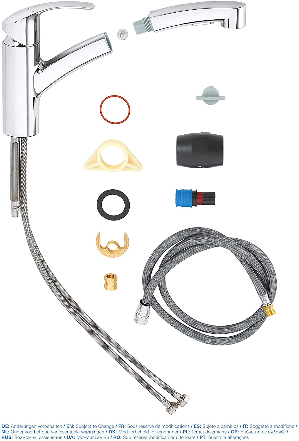 GROHE 30305000 Eurosmart Pull-Out Single-Lever Kitchen Tap
