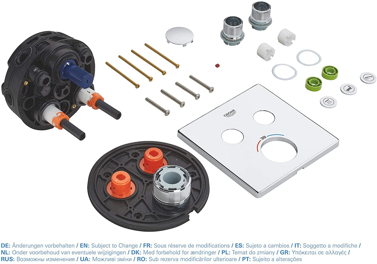 GROHE Grohtherm SmartControl Thermostat with two shut-off valves, colour: super steel - 29124DC0