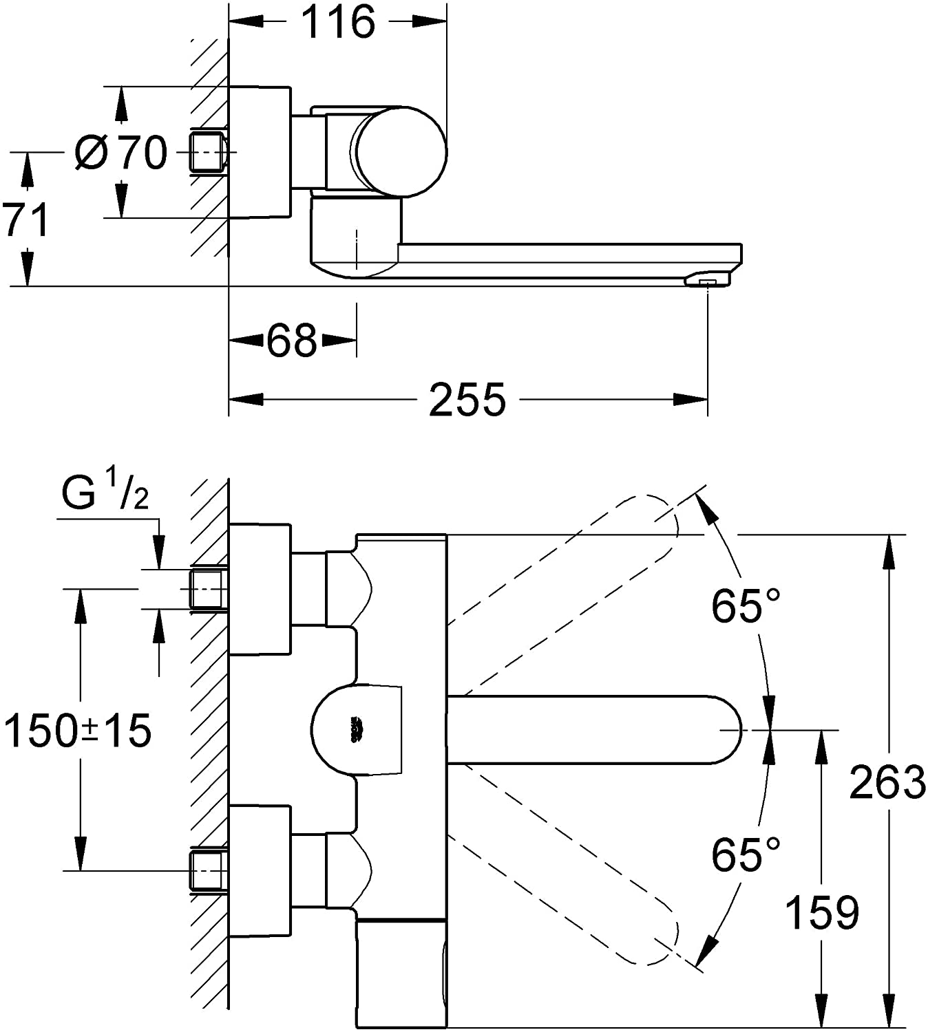 Grohe 36333000 Eurosmart CE Infrared Electronic Washbasin System with Thermostat 230 mm Spout