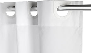 Croydex Hookless Textile White Shower Curtain, No Curtain Rings Required