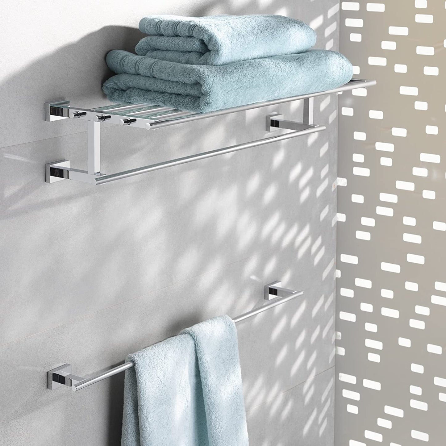 Grohe 40512001 Essentials Cube Towel Rail -Silver