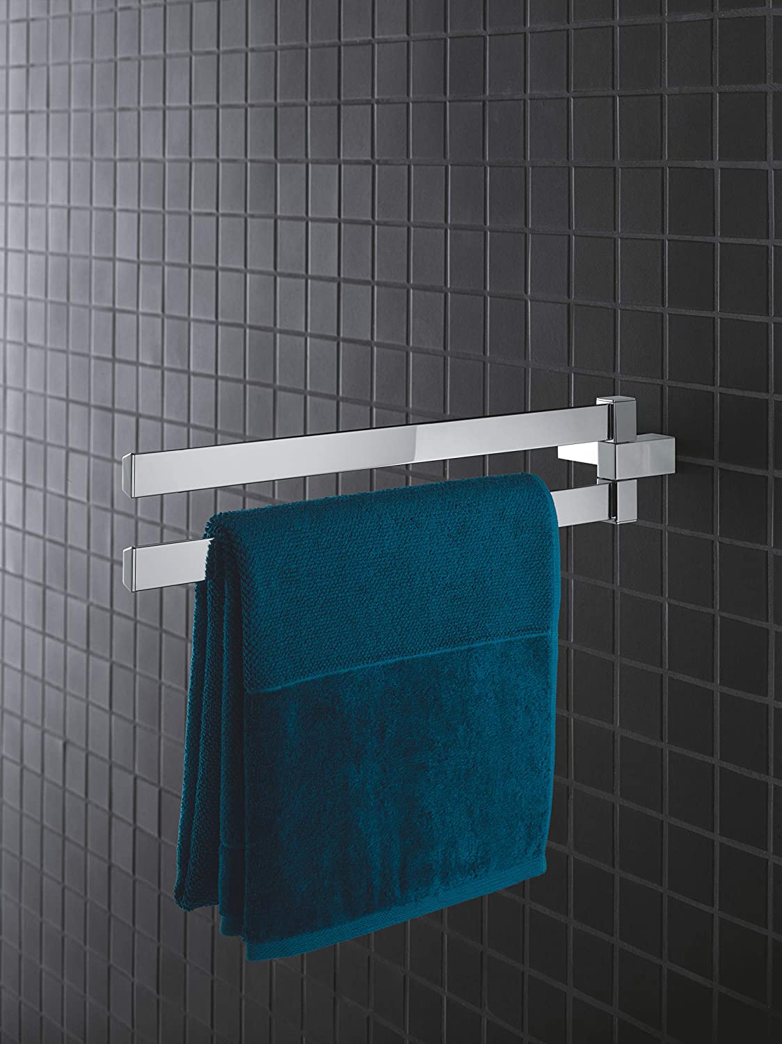 GROHE Selection Cube 40768000 Bathroom Accessories Double Towel Rail Metal Chrome