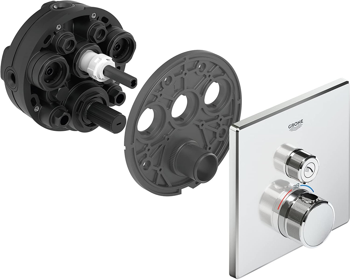GROHE Grohtherm SmartControl Thermostat with one shut-off valve, colour: super steel - 29123DC0