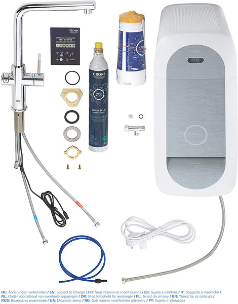 Grohe L-Spout Blue Home Duo Starter Kit - Chrome - 31454001