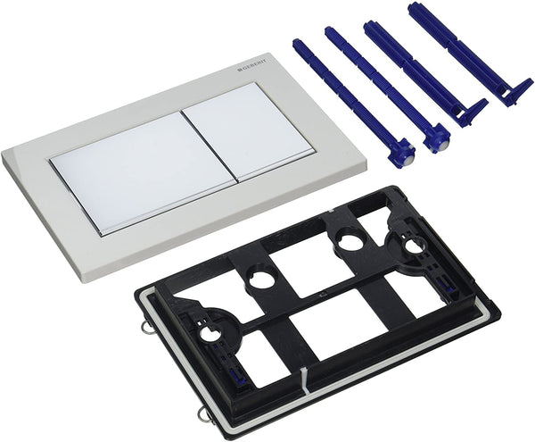 Geberit OMEGA30 115080KH1 Dual-Flow Flush Panel, High-Gloss Chrome/Silk Gloss/High Gloss