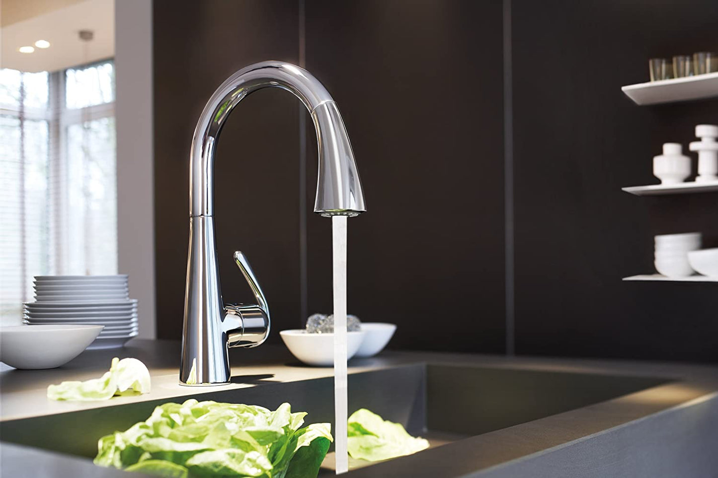 GROHE 30219001 | Zedra Touch Kitchen Tap | Pull-Down Shower Head | Chrome