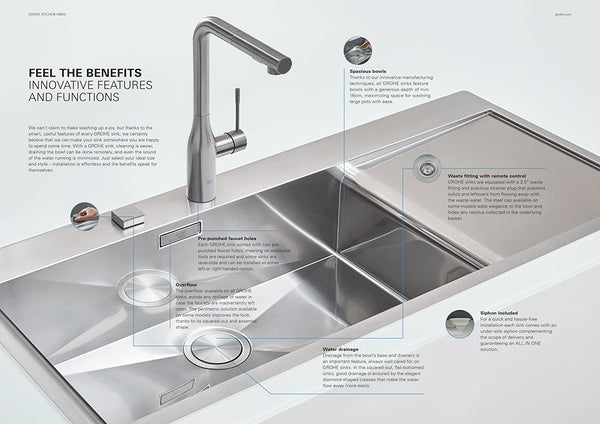 GROHE 31570SD0 | K400 Kitchen Sink & Concetto Tap Bundle